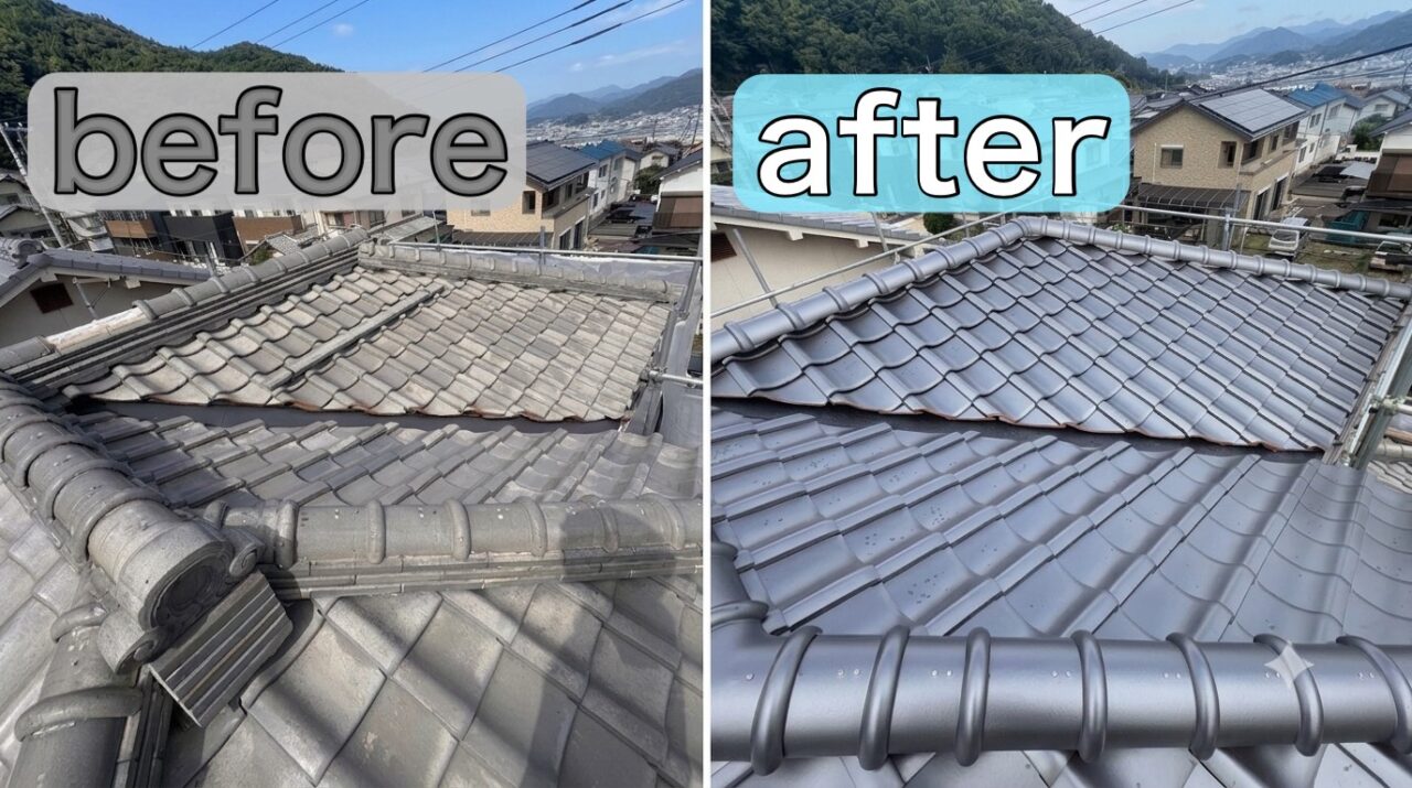 広島　広島の屋根・瓦のお店 ウィズホーム　屋根工事 瓦屋根 屋根修理　板金屋根　カバー工法　金属屋根　　屋根足場　雨漏り修理　雨漏り原因　瓦　瓦屋根　　和風瓦　雨漏り 軒天　軒天貼替　軒天ベニヤ